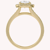 Premium Oval Diamond Engagement Ring with Prong Set Round Diamonds