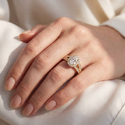 Premium Oval Diamond Engagement Ring with Prong Set Round Diamonds