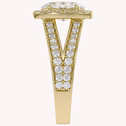 Premium Oval Diamond Engagement Ring with Prong Set Round Diamonds