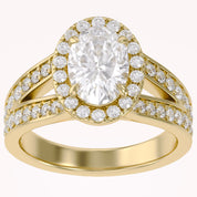 Premium Oval Diamond Engagement Ring with Prong Set Round Diamonds