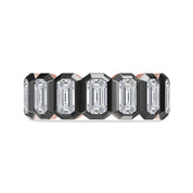 Emerald Cut Lab Created Moissanite Two Tone Full Eternity Promise Ring
