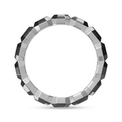 Emerald Cut Lab Created Moissanite Two Tone Full Eternity Promise Ring