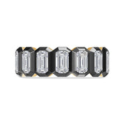 Emerald Cut Lab Created Moissanite Two Tone Full Eternity Promise Ring