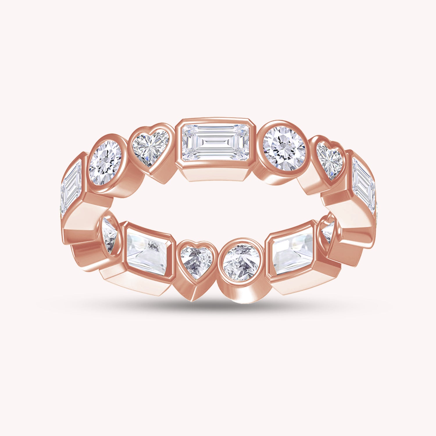 Multi Shape Lab Created Moissanite Full Eternity Wedding Ring