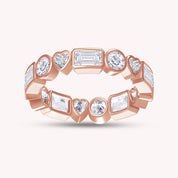 Multi Shape Lab Created Moissanite Full Eternity Wedding Ring