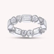 Multi Shape Lab Created Moissanite Full Eternity Wedding Ring