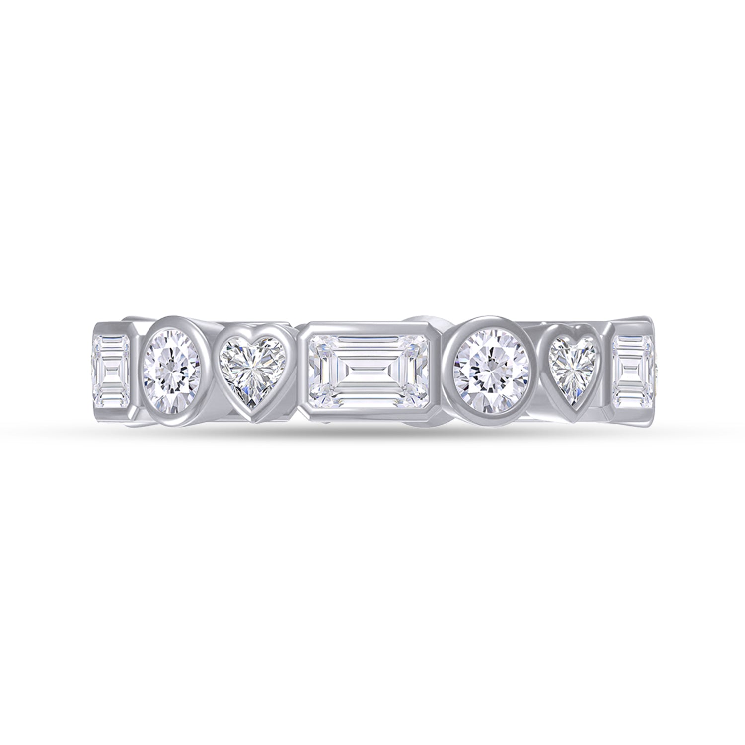 Multi Shape Lab Created Moissanite Full Eternity Wedding Ring