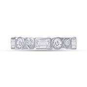 Multi Shape Lab Created Moissanite Full Eternity Wedding Ring