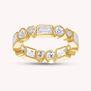 Multi Shape Lab Created Moissanite Full Eternity Wedding Ring