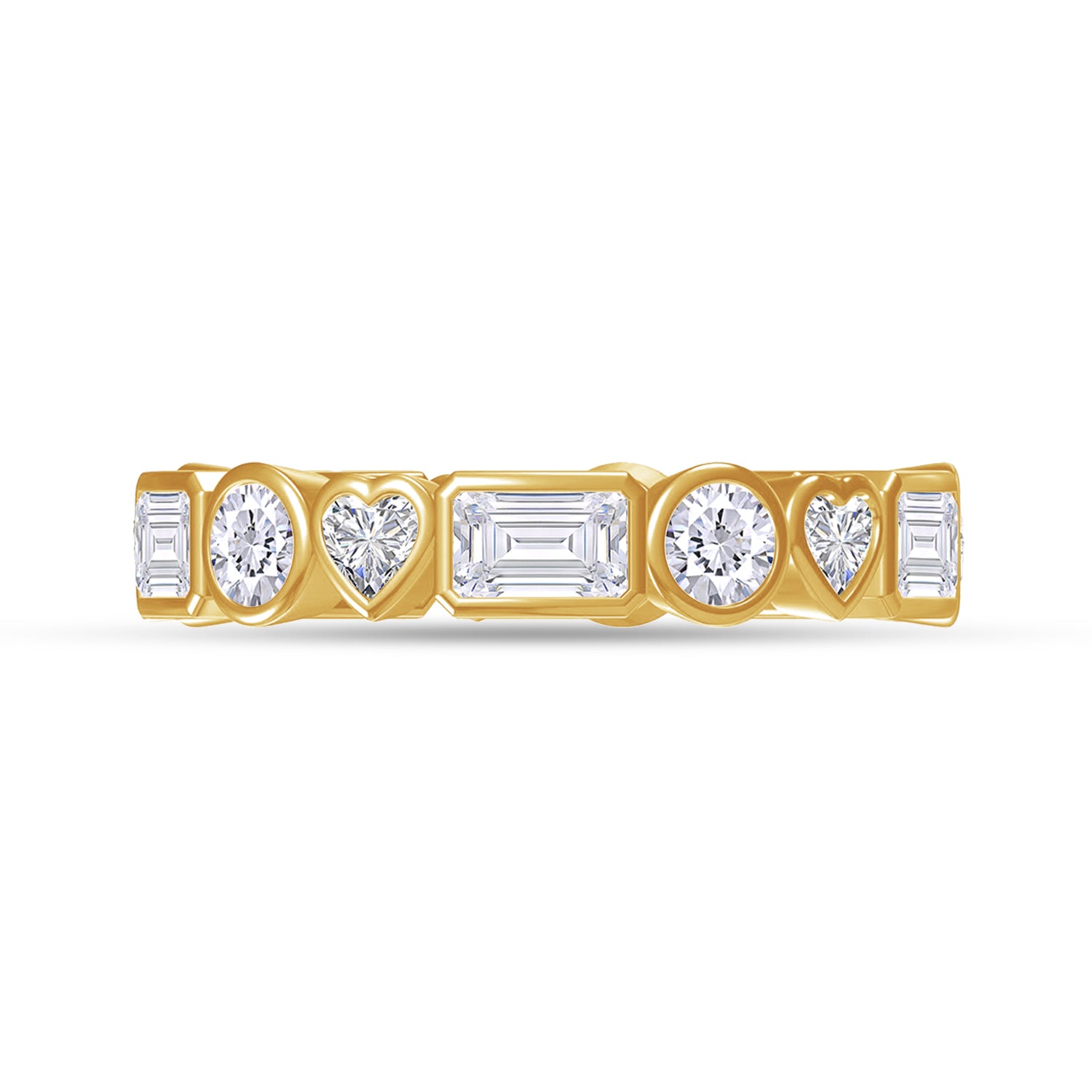 Multi Shape Lab Created Moissanite Full Eternity Wedding Ring