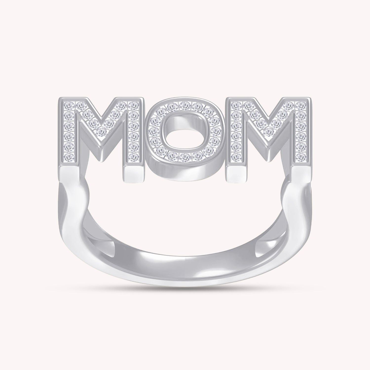 Lab Created Moissanite MOM Ring