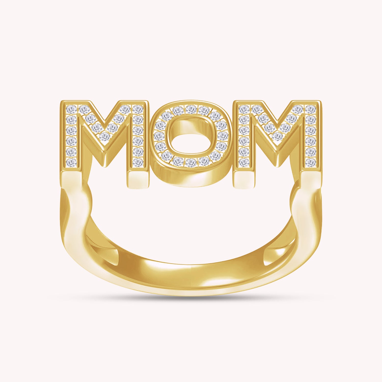 Lab Created Moissanite MOM Ring