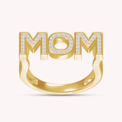 Lab Created Moissanite MOM Ring