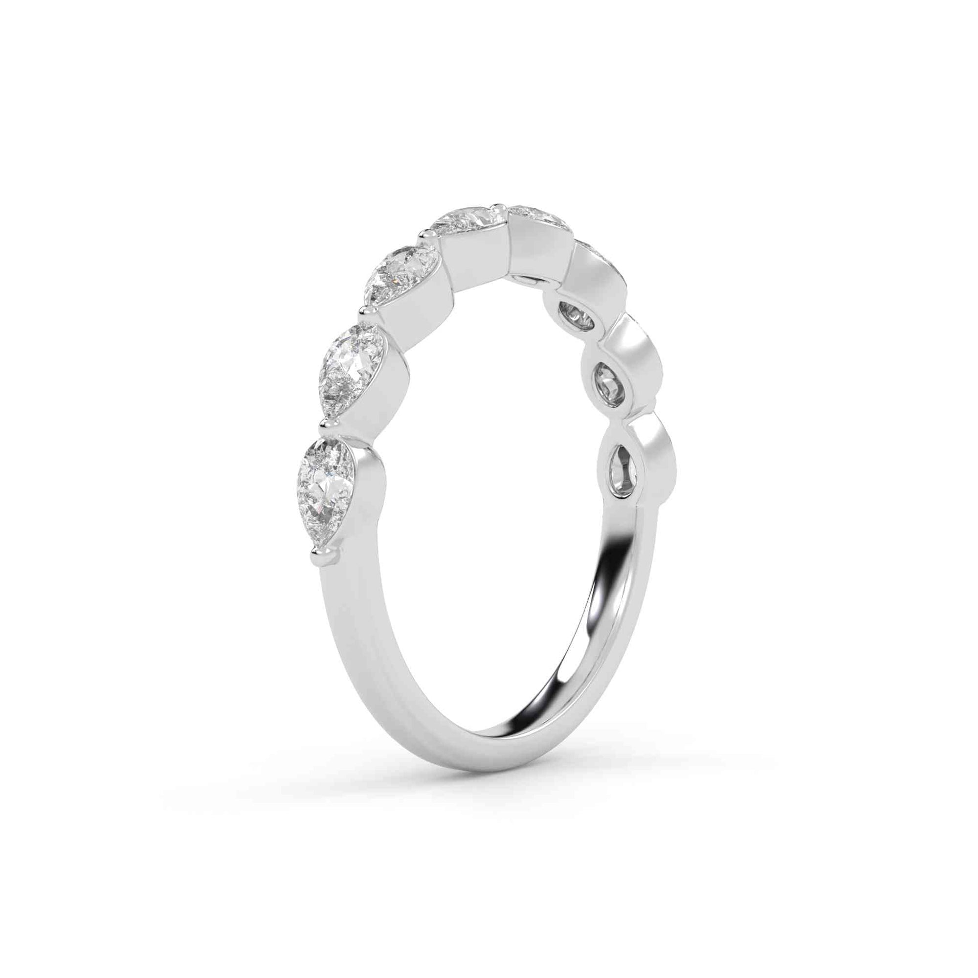 IGI Certified Lab Grown Diamond Half Eternity Pear Ring