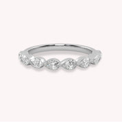 IGI Certified Lab Grown Diamond Half Eternity Pear Ring