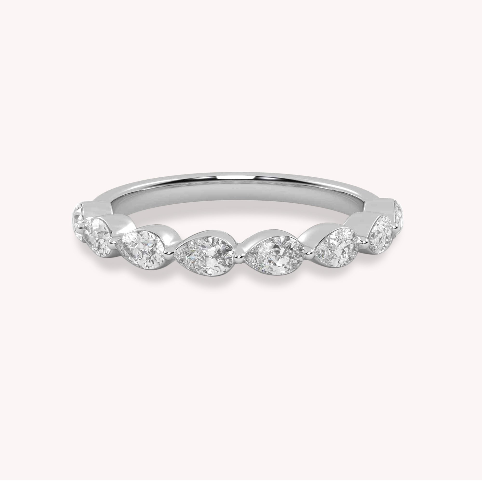 IGI Certified Lab Grown Diamond Half Eternity Pear Ring