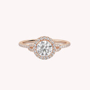 IGI Certified Halo Solitaire Engagement Ring