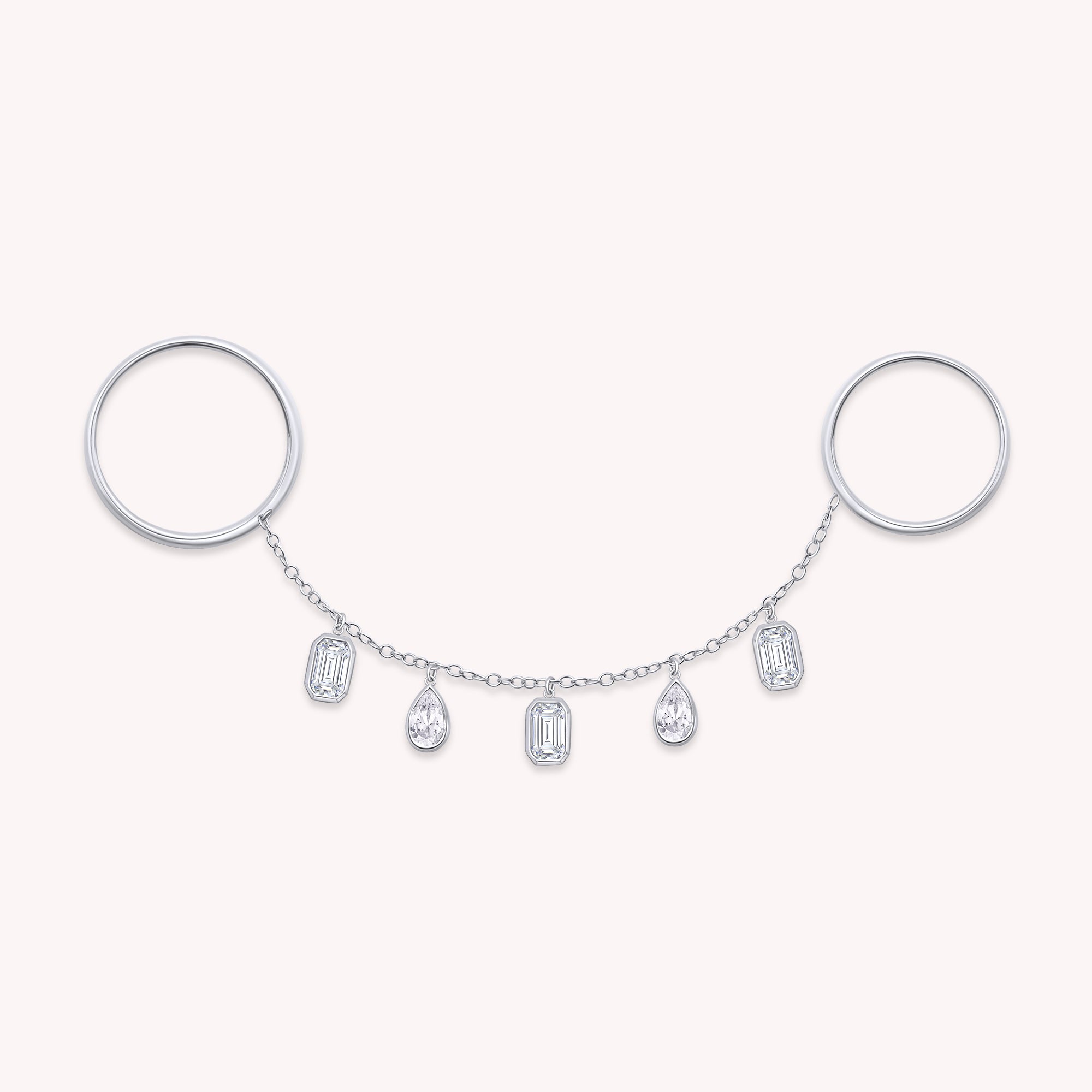 Right Hand Two Finger Chain Ring