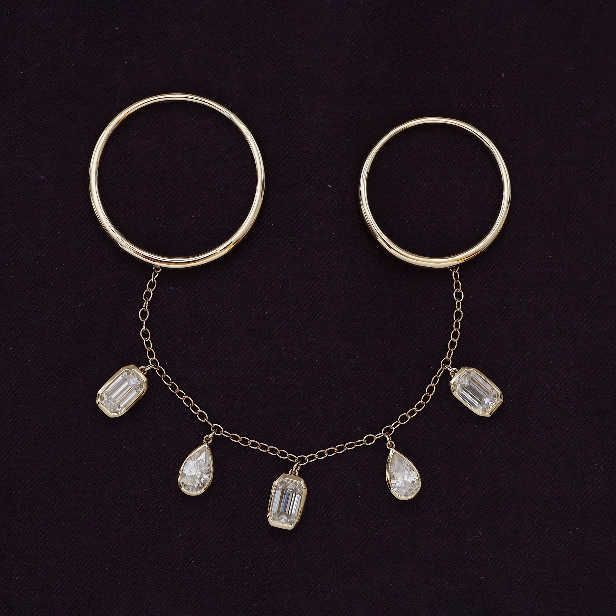 Right Hand Two Finger Chain Ring