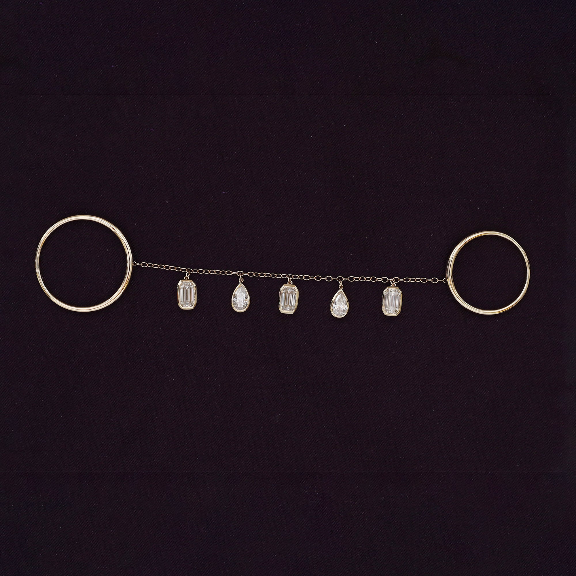 Right Hand Two Finger Chain Ring