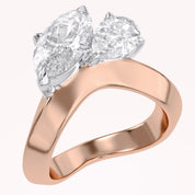 Toi Et Moi Ring 3.50 Carat Oval & Pear Lab Grown Diamond