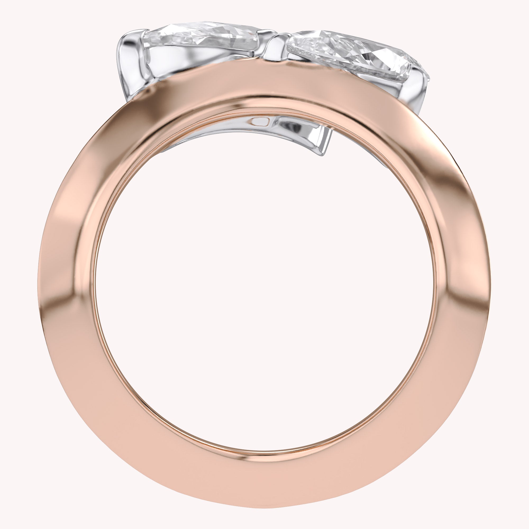 Toi Et Moi Ring 3.50 Carat Oval & Pear Lab Grown Diamond