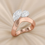 Toi Et Moi Ring 3.50 Carat Oval & Pear Lab Grown Diamond