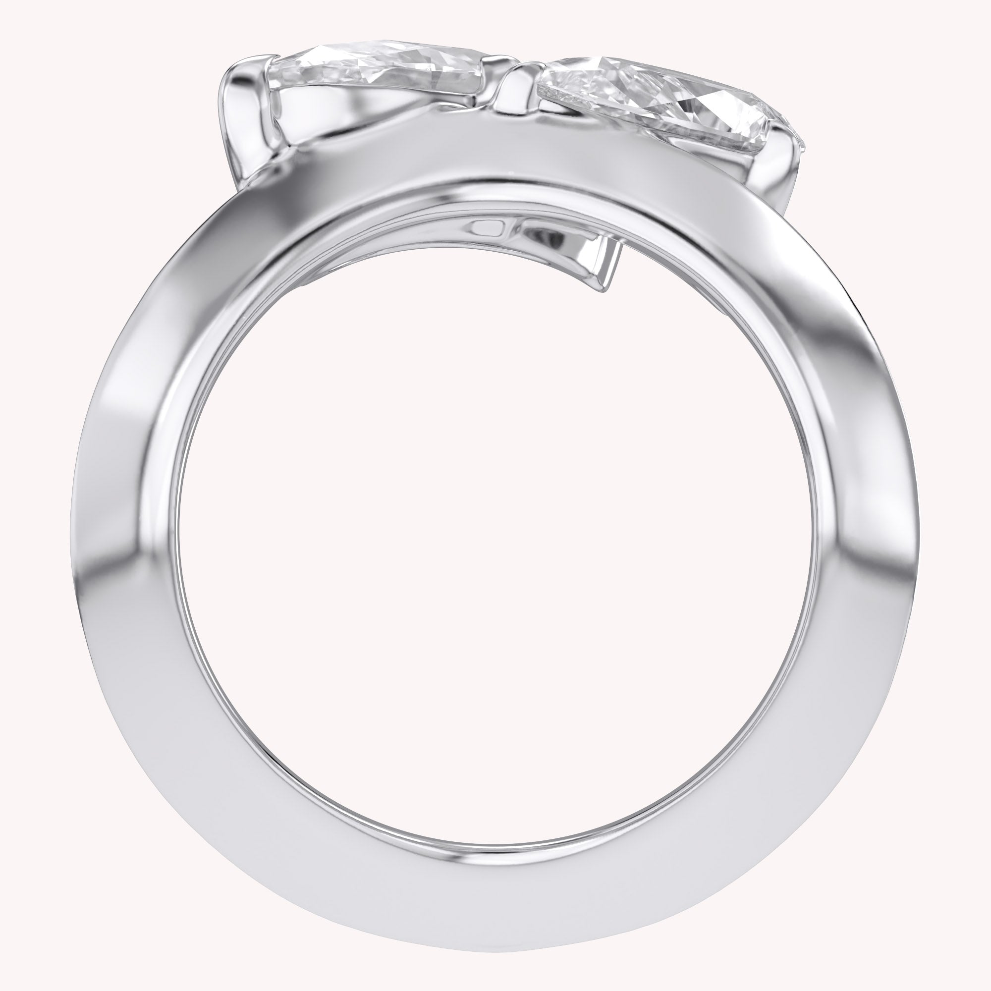 Toi Et Moi Ring 3.50 Carat Oval & Pear Lab Grown Diamond