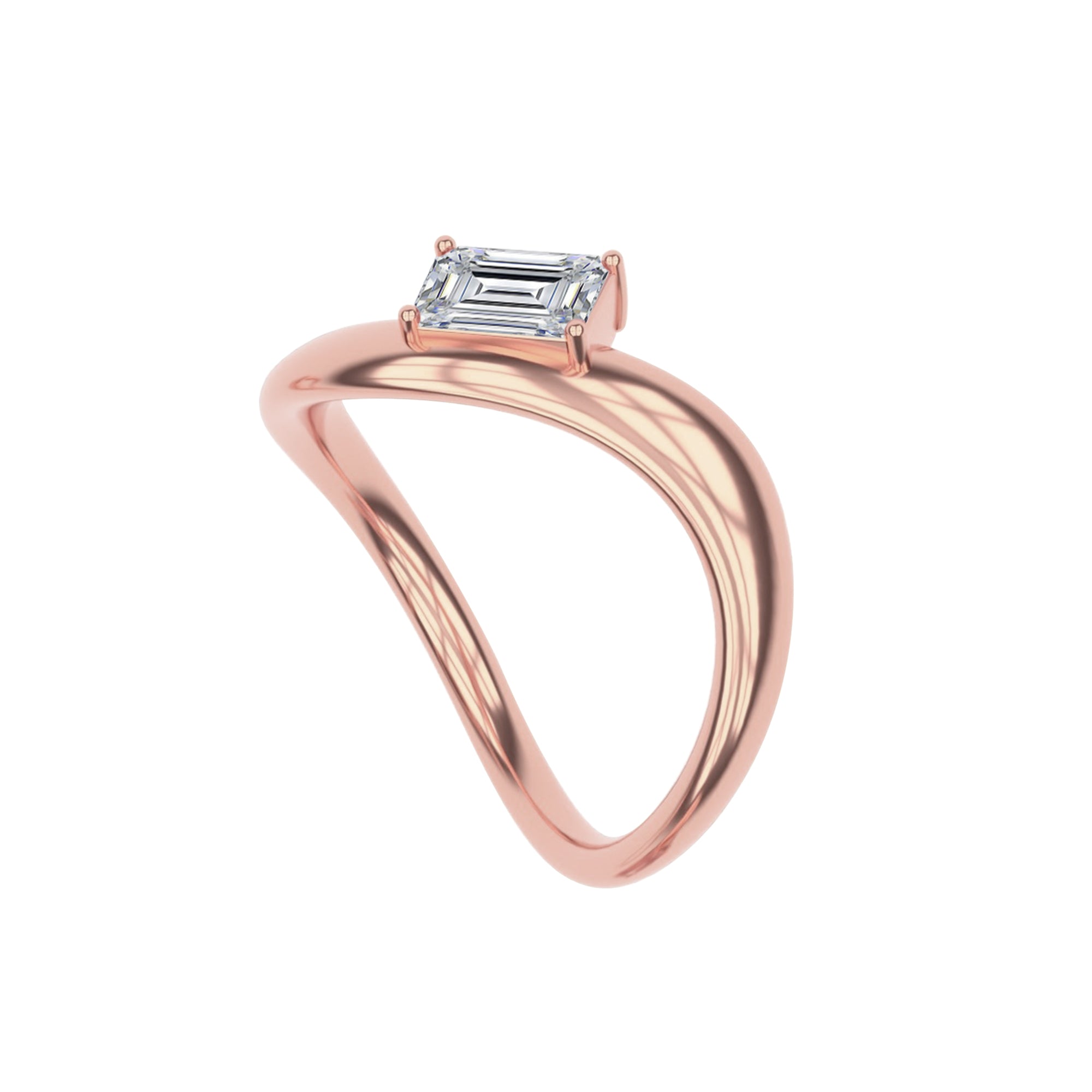 Solitaire Ring for Women in White Cubic Zirconia