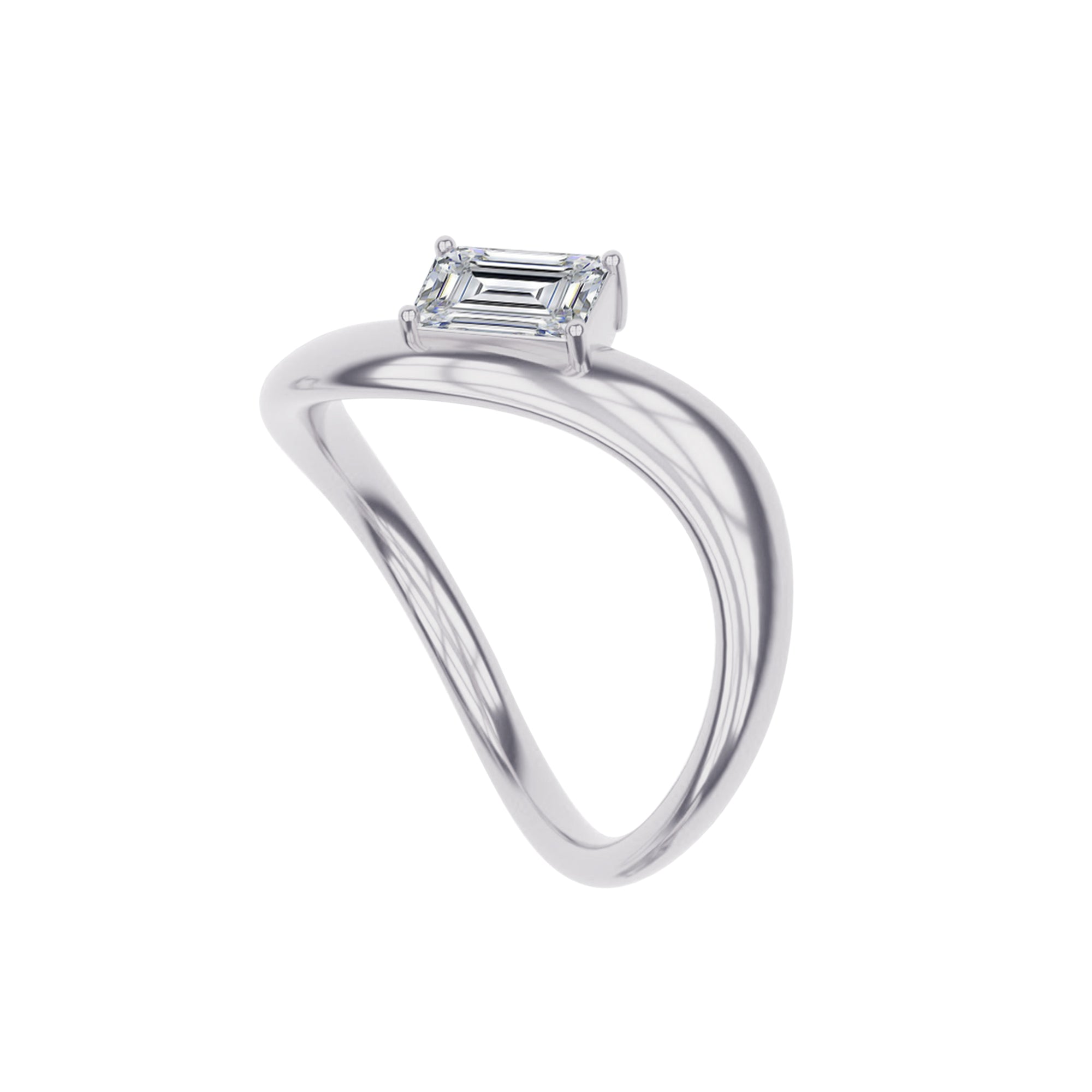 Solitaire Ring for Women in White Cubic Zirconia
