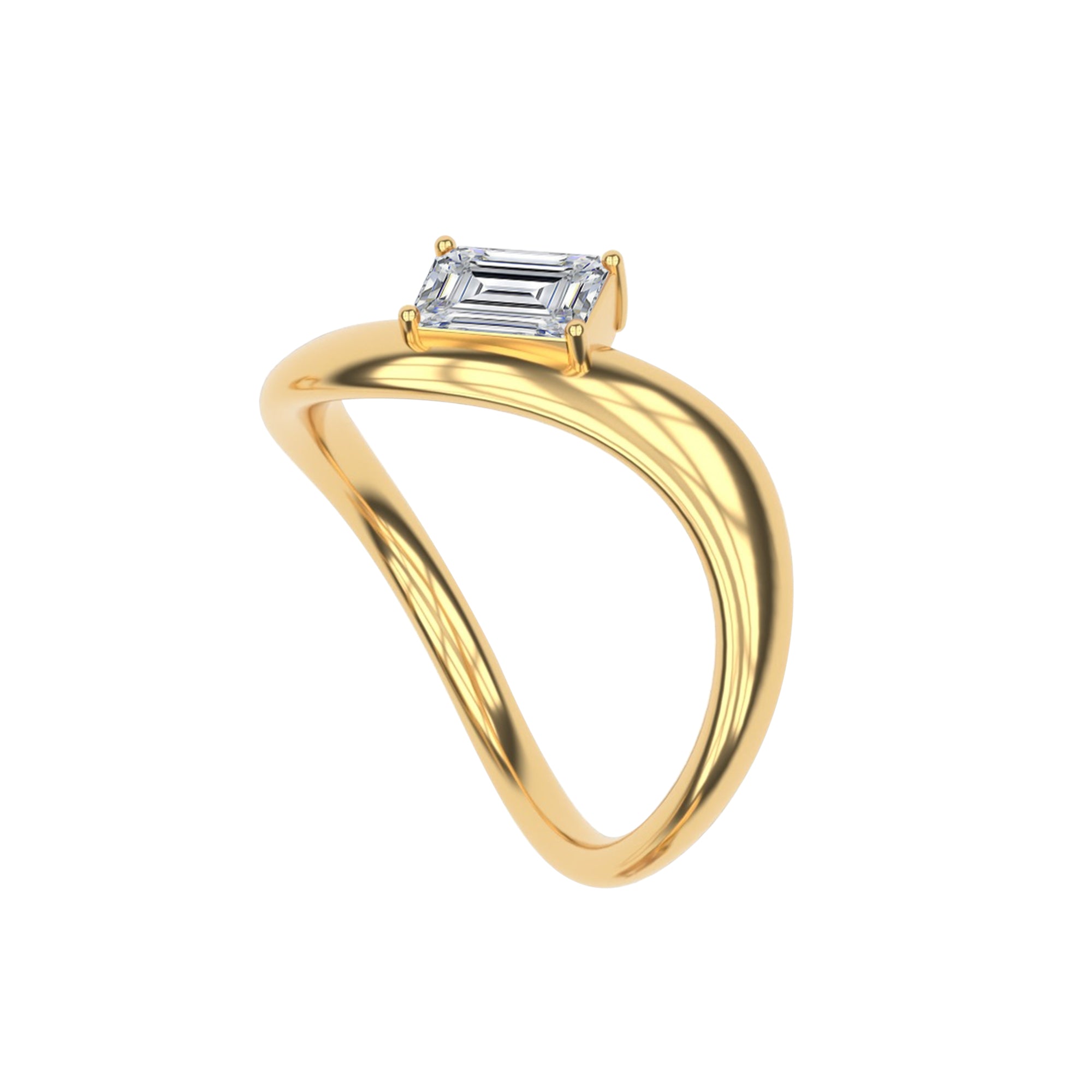 Solitaire Ring for Women in White Cubic Zirconia