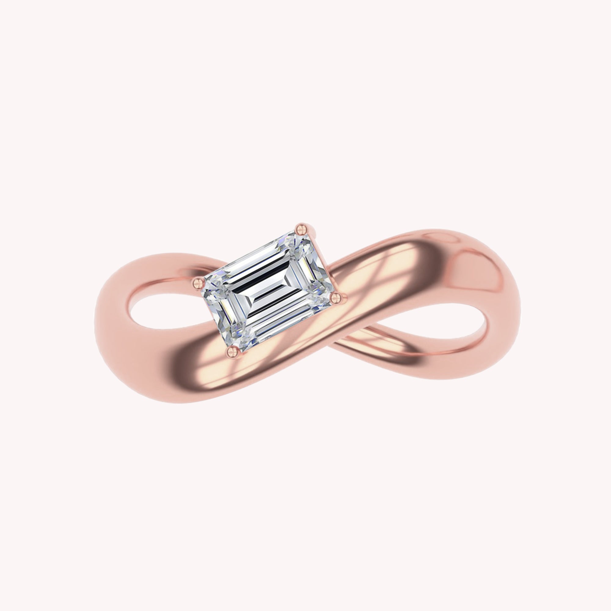 Solitaire Ring for Women in White Cubic Zirconia