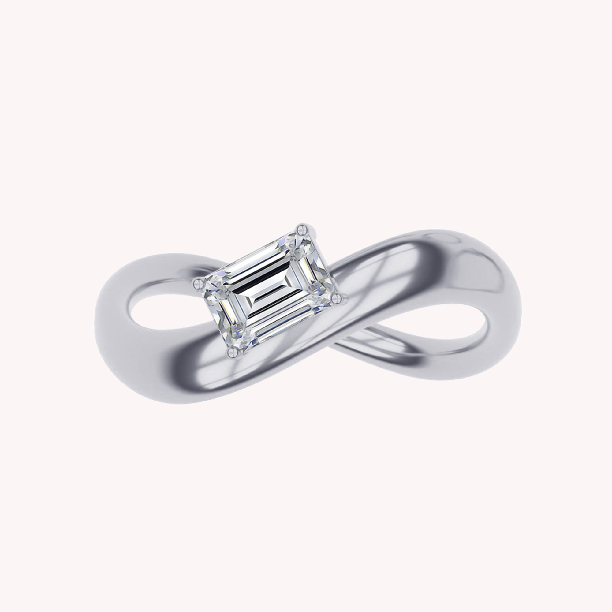 Solitaire Ring for Women in White Cubic Zirconia