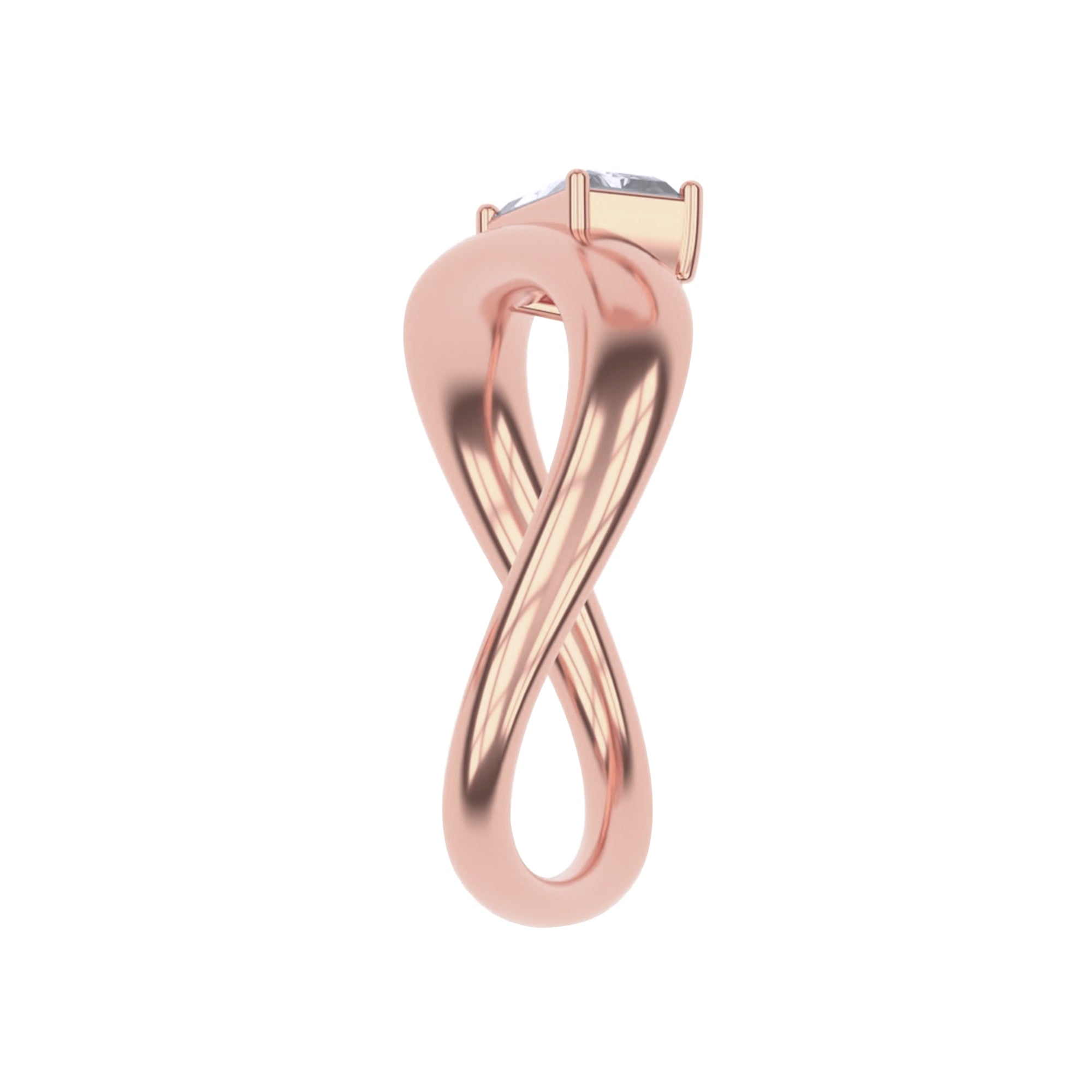 Solitaire Ring for Women in White Cubic Zirconia