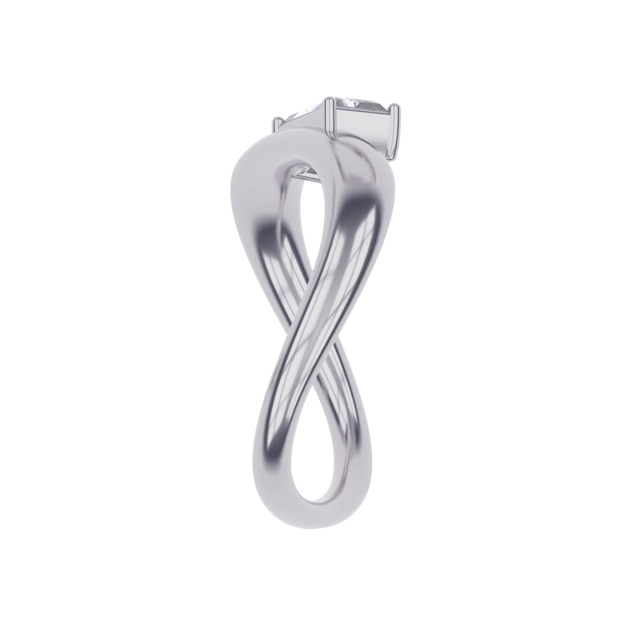 Solitaire Ring for Women in White Cubic Zirconia