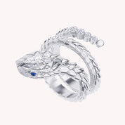 Marquise and Round Shape 0.90 Carat Lab Created Moissanite Snake Ring