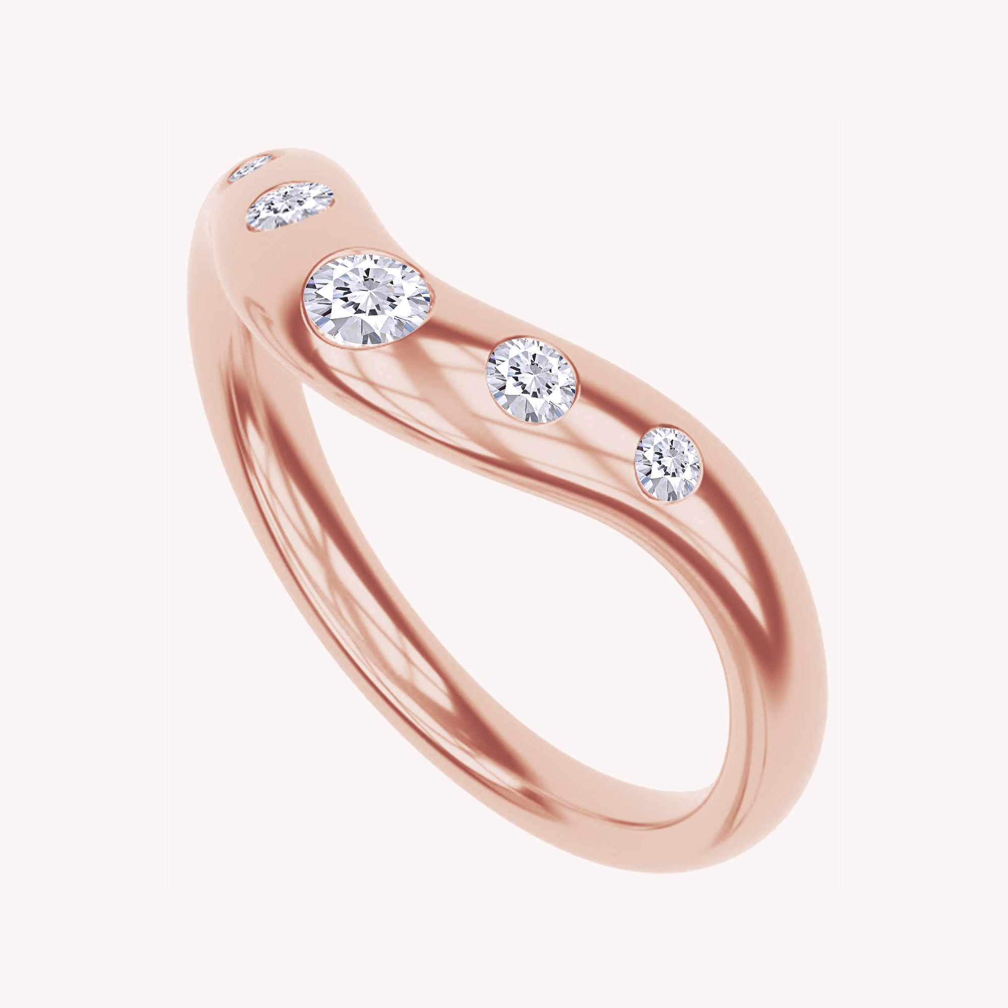 curved wedding band ring