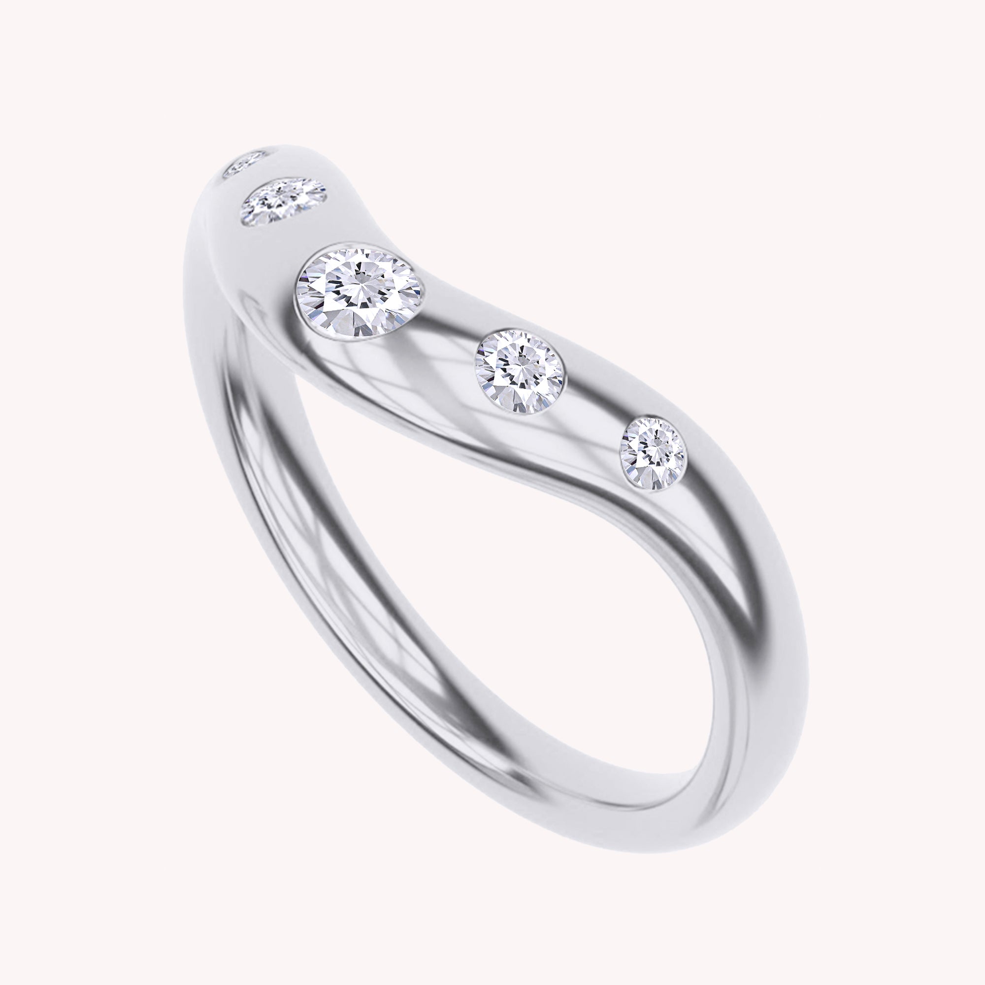 curved wedding band ring