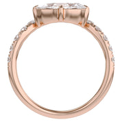 Marquise and Round Shape White Cubic Zirconia Engagement Rings