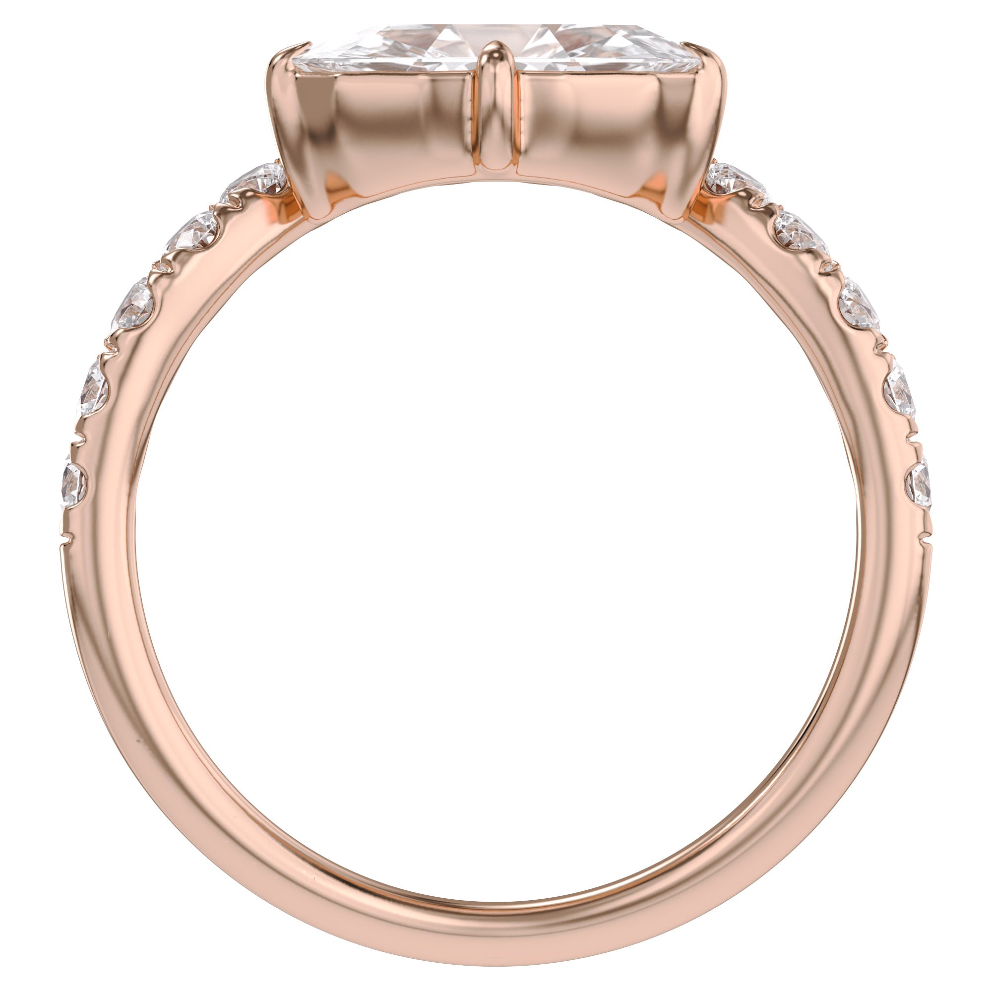 Marquise and Round Shape 1.52 Carat Lab Created Moissanite Engagement Rings