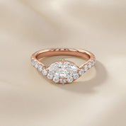 Marquise and Round Shape 1.52 Carat Lab Grown Diamond Engagement Rings