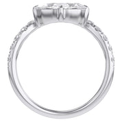 Marquise and Round Shape 1.52 Carat Lab Created Moissanite Engagement Rings