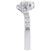 Marquise and Round Shape 1.52 Carat Lab Created Moissanite Engagement Rings