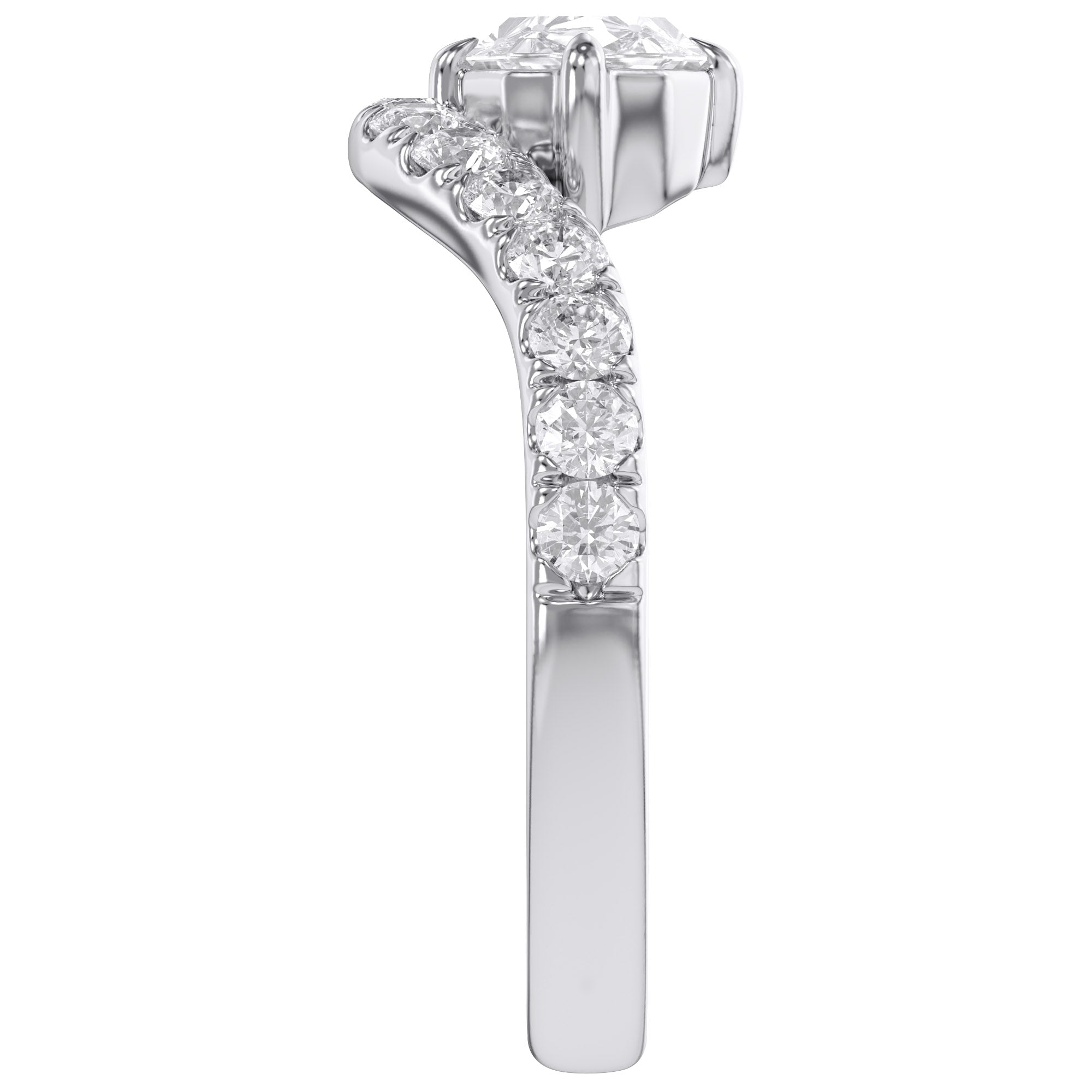 Marquise and Round Shape 1.52 Carat Lab Grown Diamond Engagement Rings