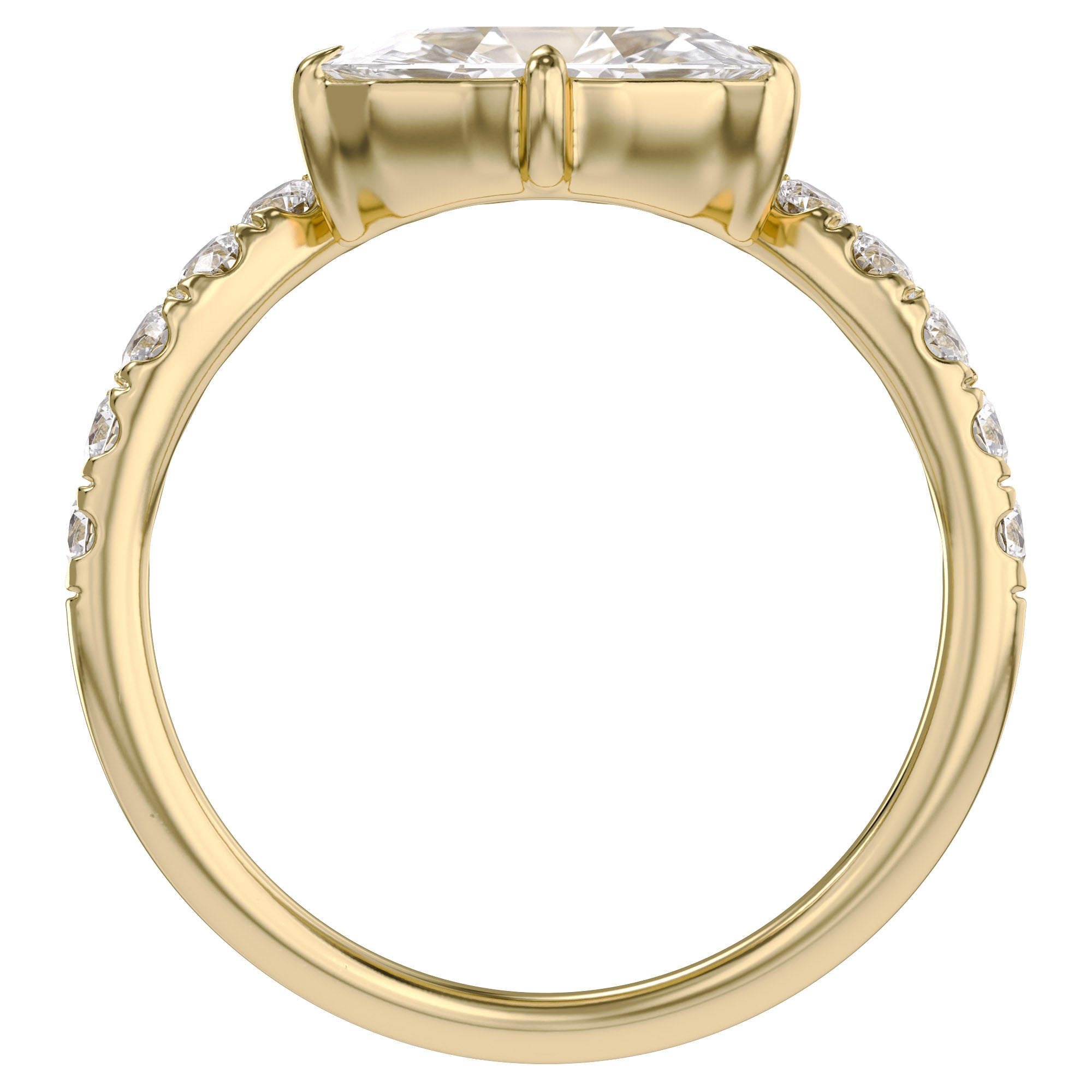 Marquise and Round Shape White Cubic Zirconia Engagement Rings