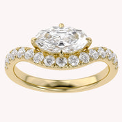 Marquise and Round Shape 1.52 Carat Lab Grown Diamond Engagement Rings