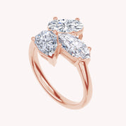 Multi shape Lab Created Moissanite Three stone ring