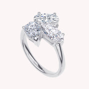 Multi shape Lab Created Moissanite Three stone ring
