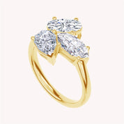 Multi shape Lab Created Moissanite Three stone ring
