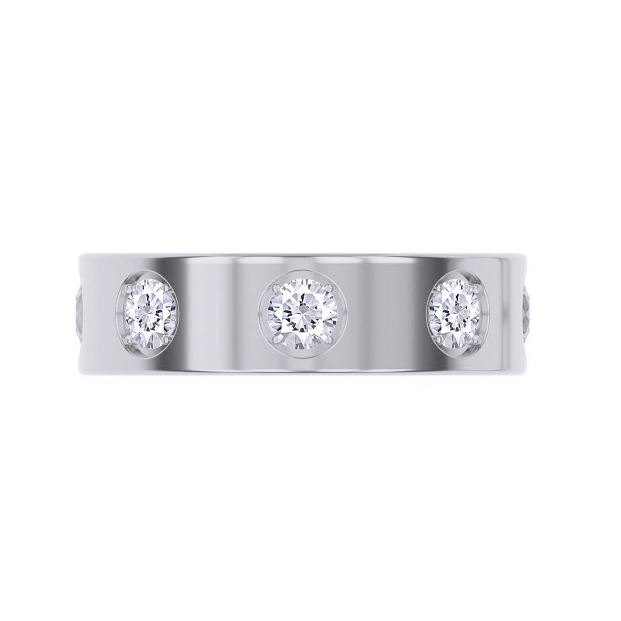 Wedding Band Ring for Women 1.20 Carat Lab Created Moissanite 5.50MM Band Width